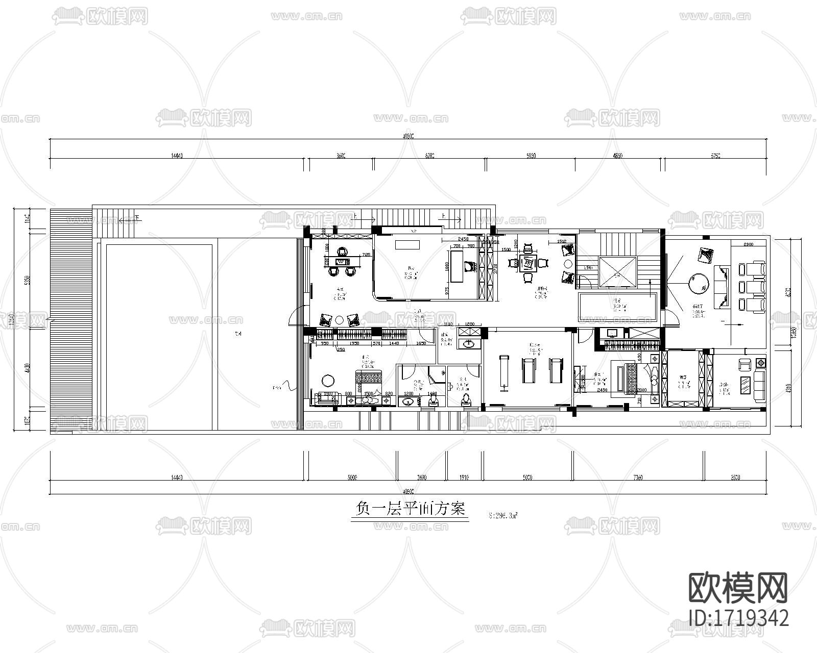 四层别墅平面图下载（渲染图1）