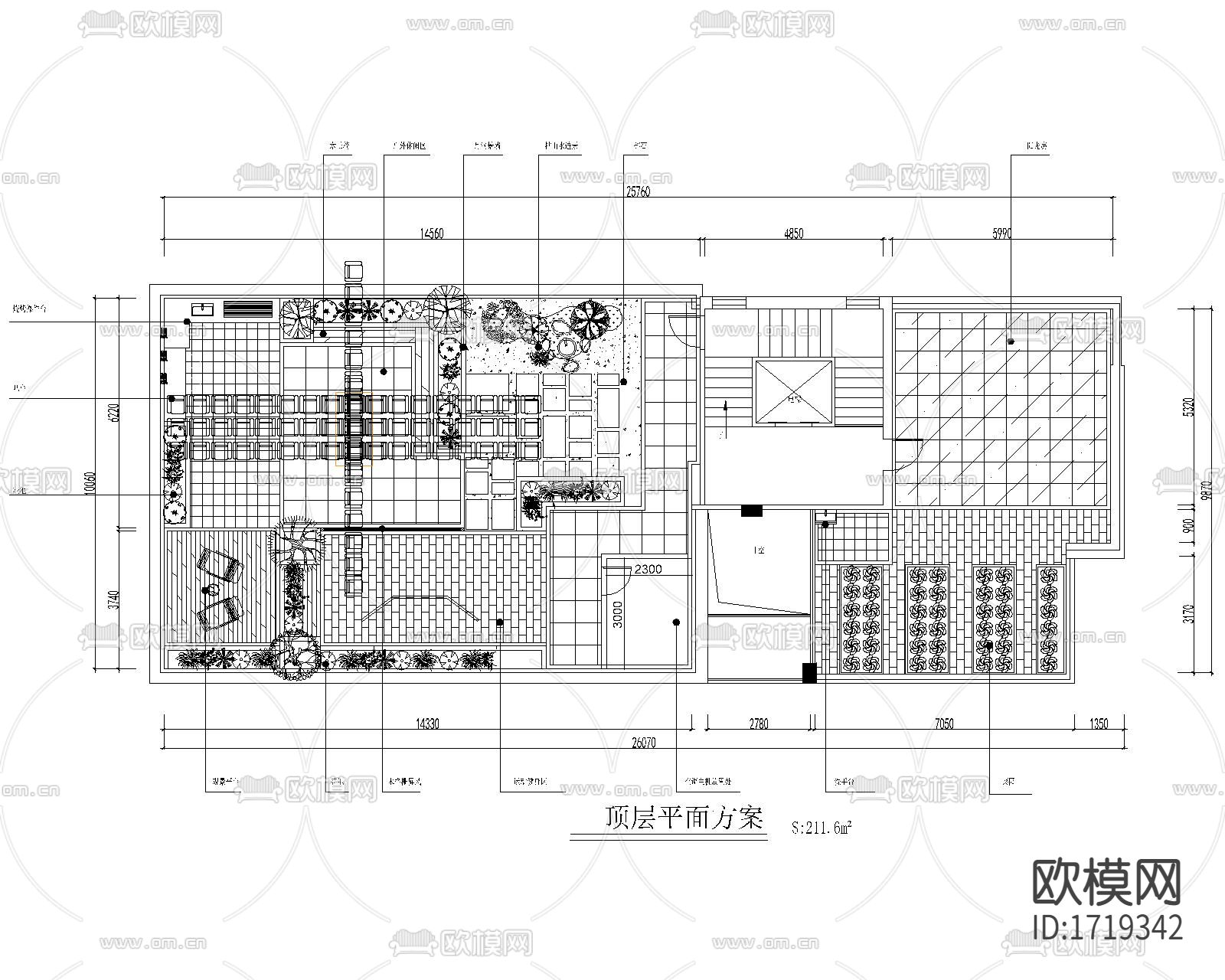 四层别墅平面图下载（渲染图4）