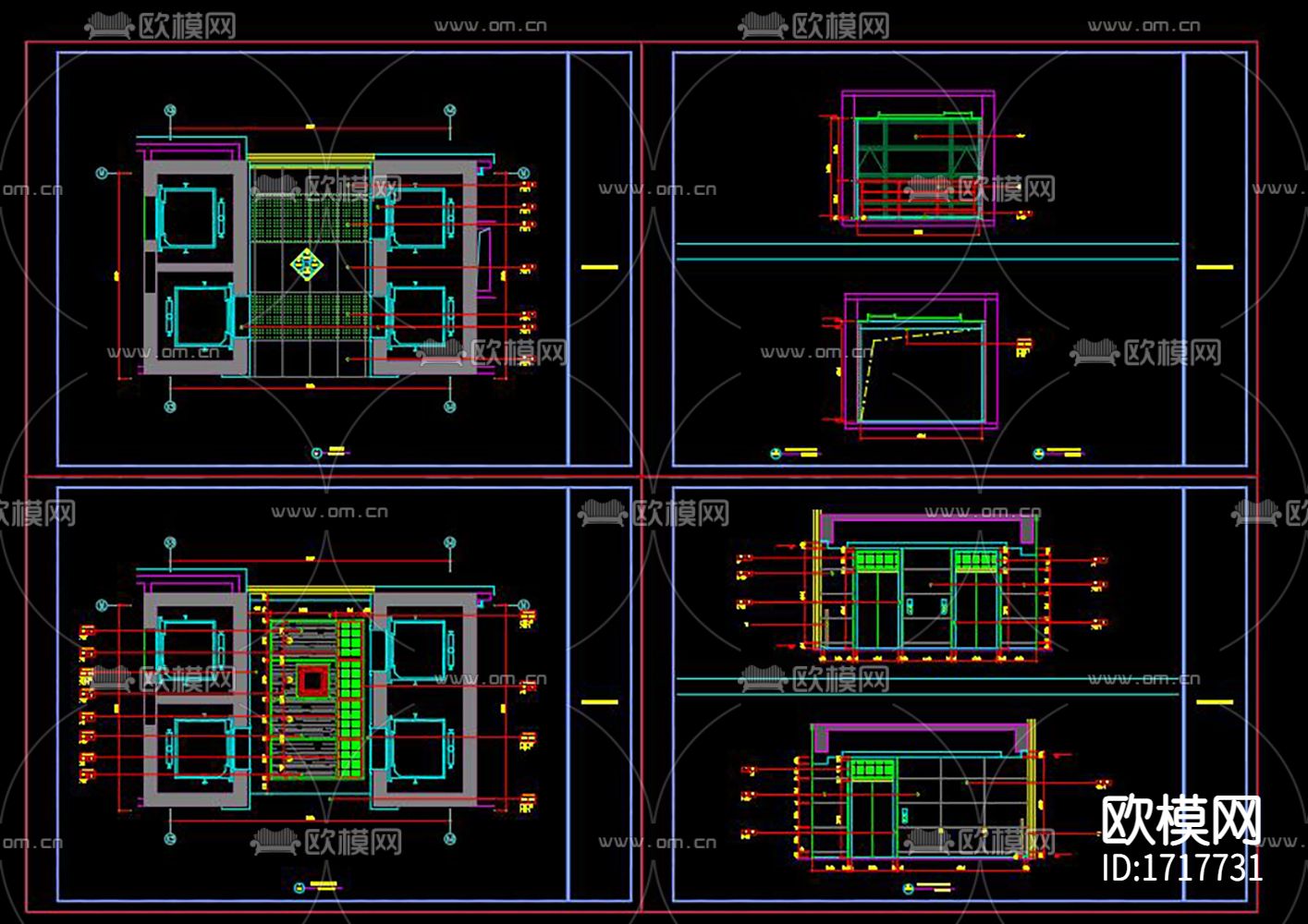 楼梯电梯CAD详图下载（渲染图6）