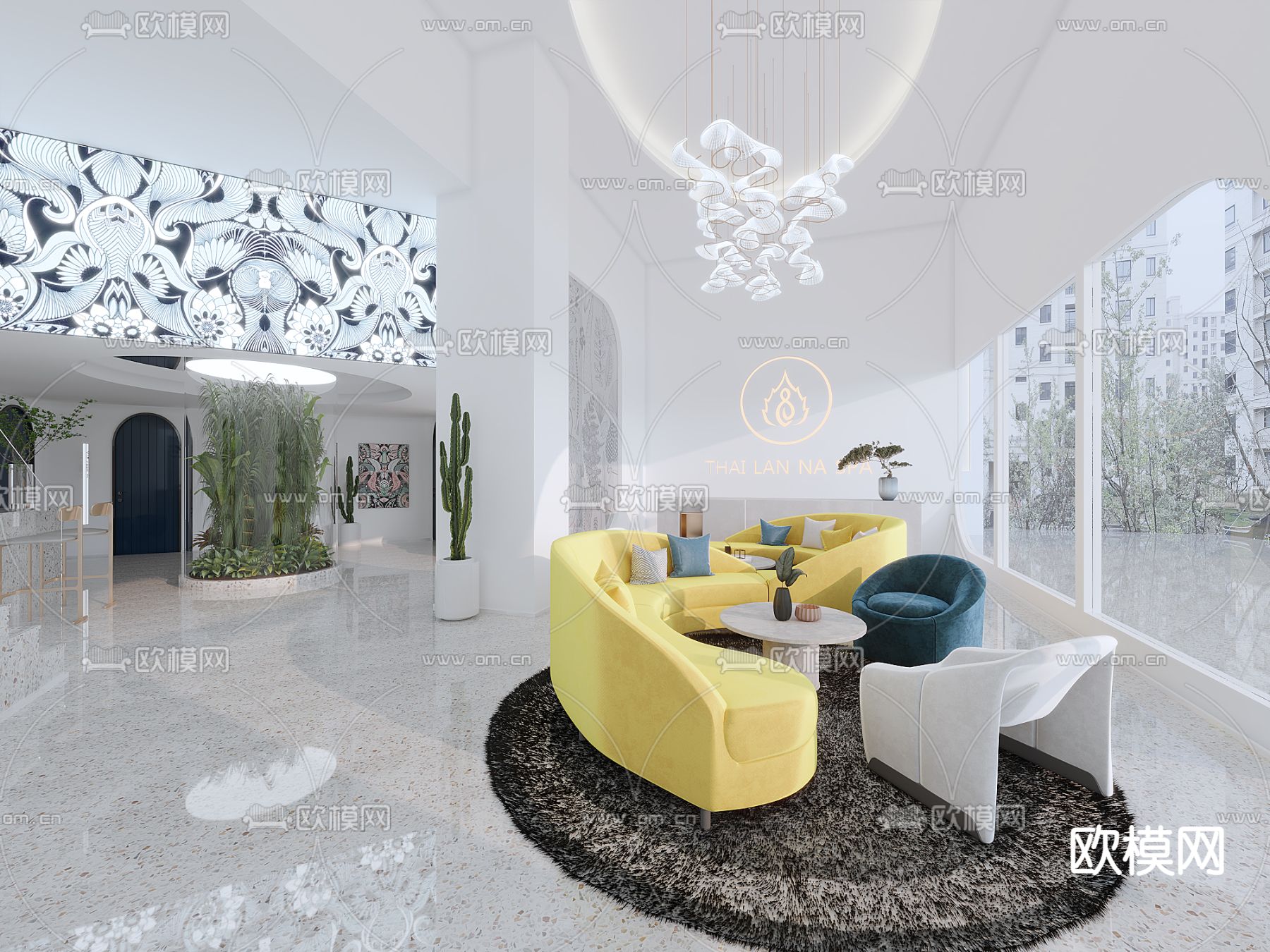 现代SAP按摩店大厅3d模型