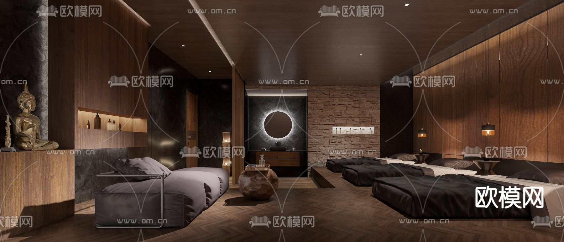 东南亚SPA护理房3d模型下载（渲染图2）