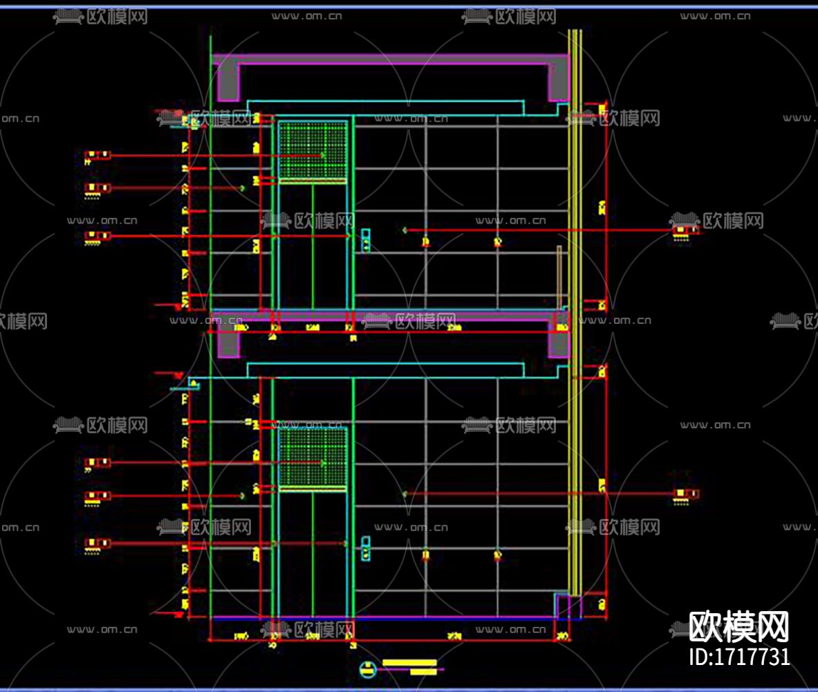 楼梯电梯CAD详图下载（渲染图8）