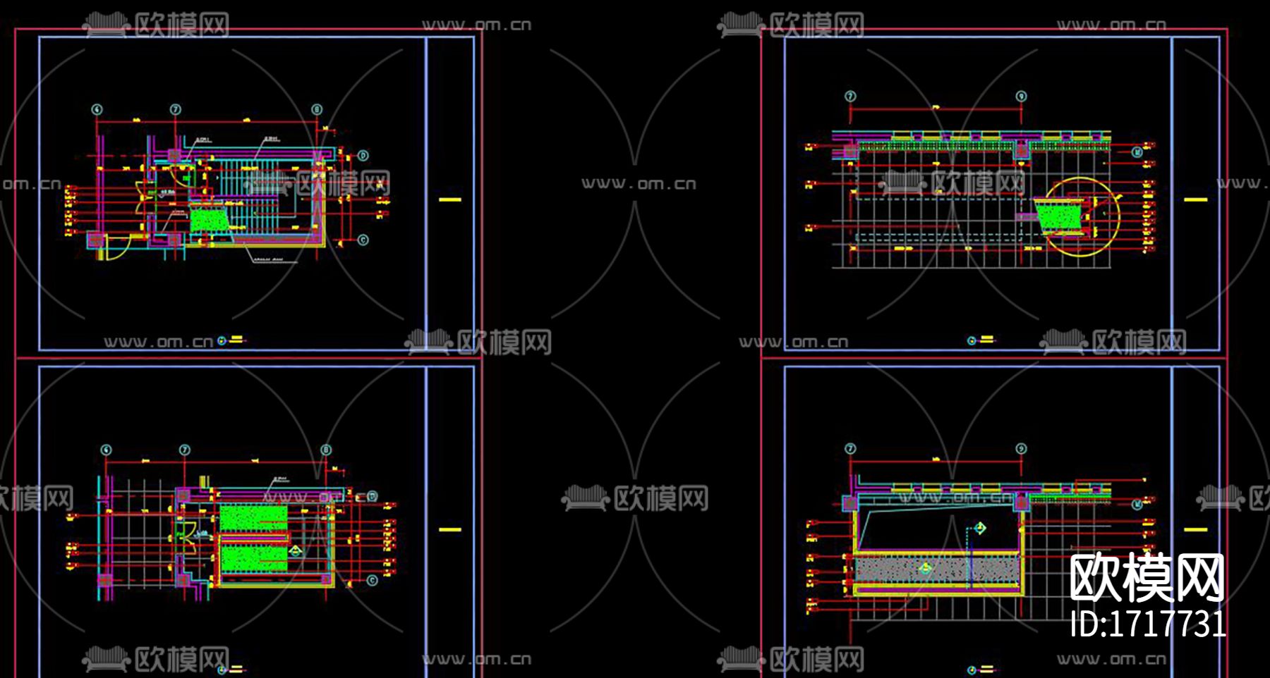 楼梯电梯CAD详图下载（渲染图1）