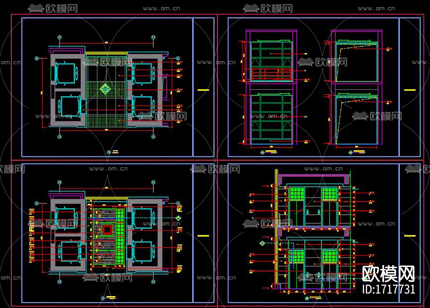楼梯电梯CAD详图下载（渲染图7）