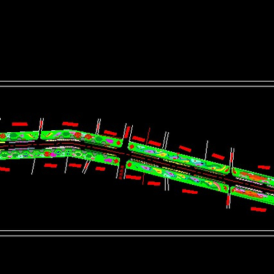  道路标准段绿化图 