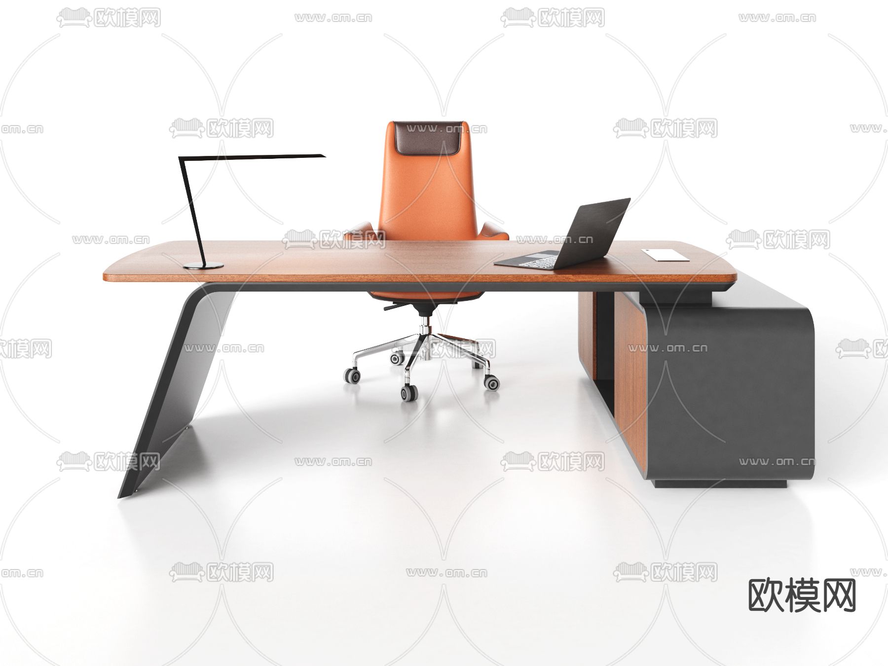 现代办公班台桌3d模型