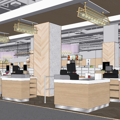  现代商业超市su模型 