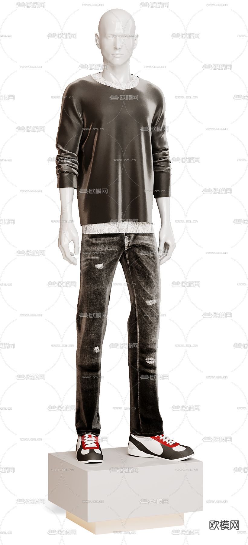 现代服装模特3d模型下载（渲染图4）