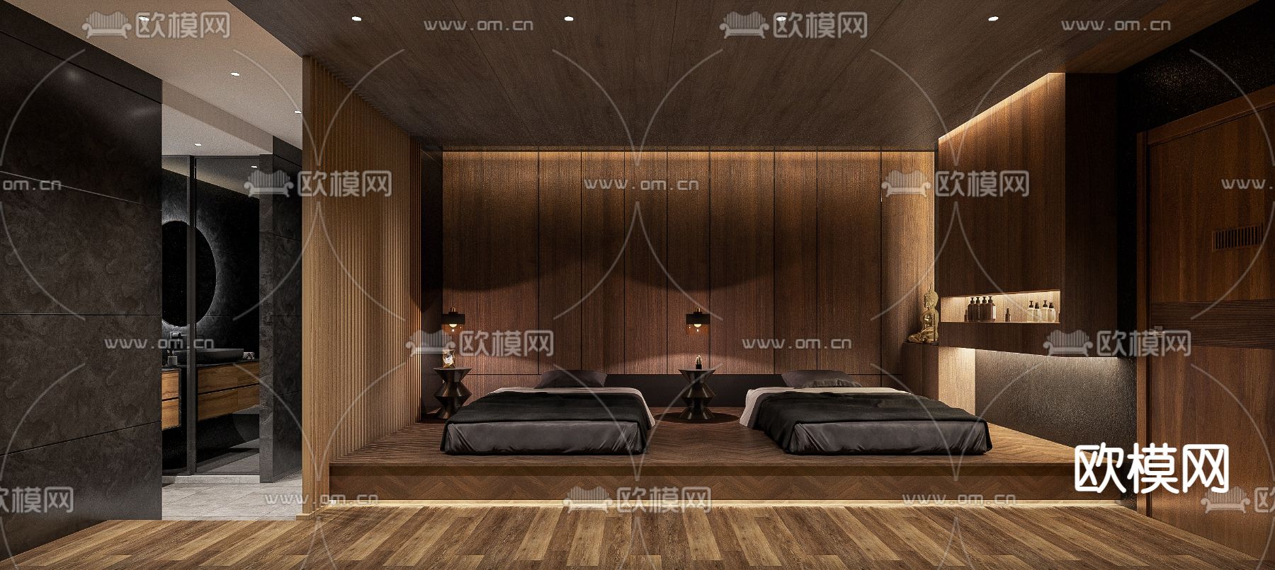 东南亚SPA护理房3d模型下载（渲染图1）