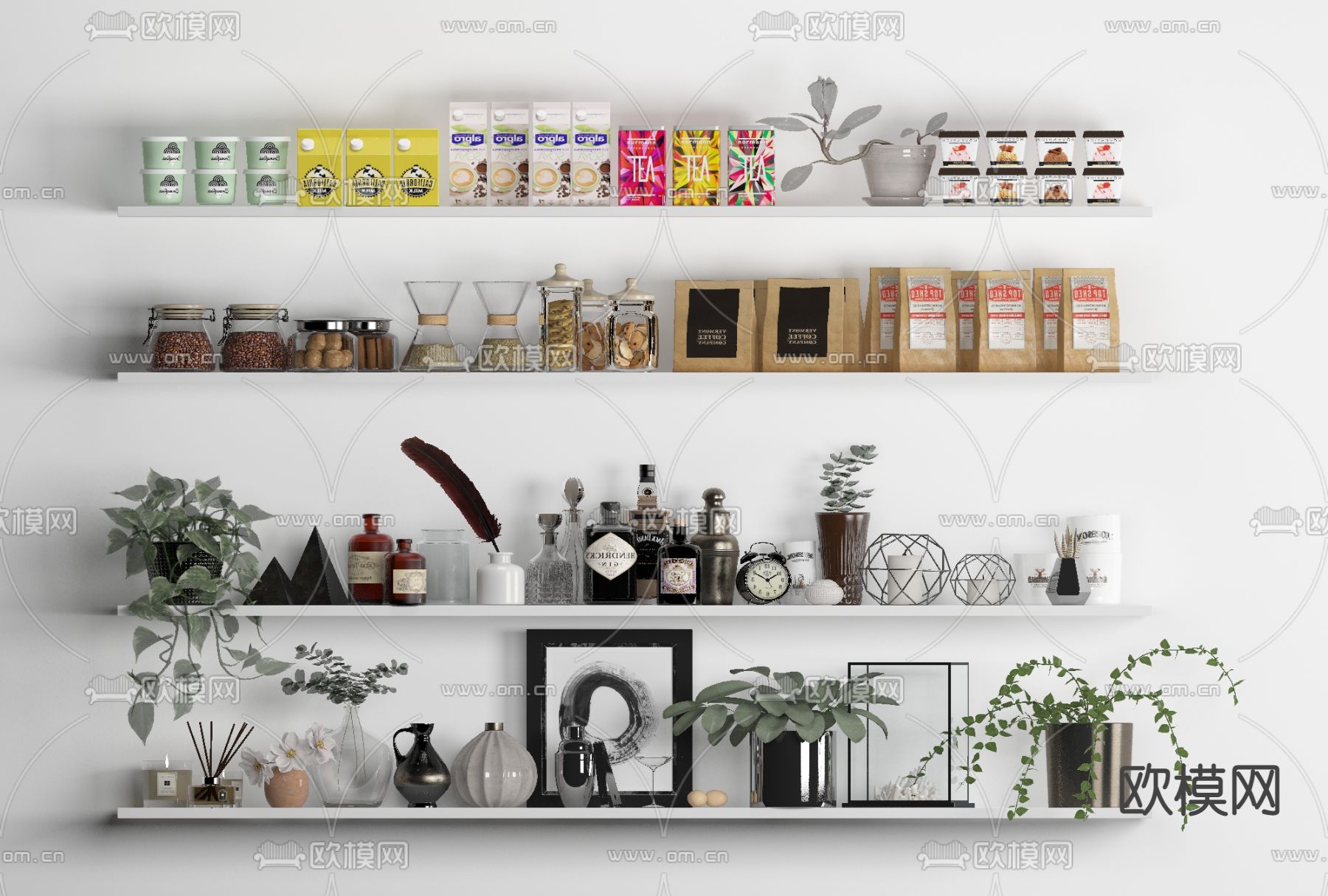 现代壁柜免费3d模型下载