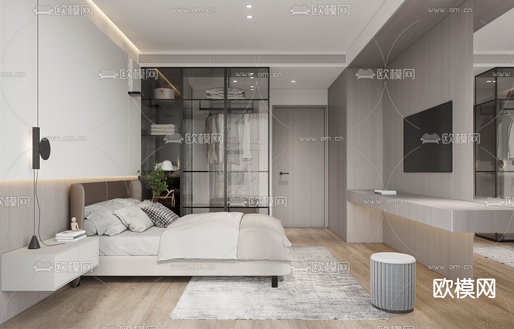 现代卧室免费3d模型下载