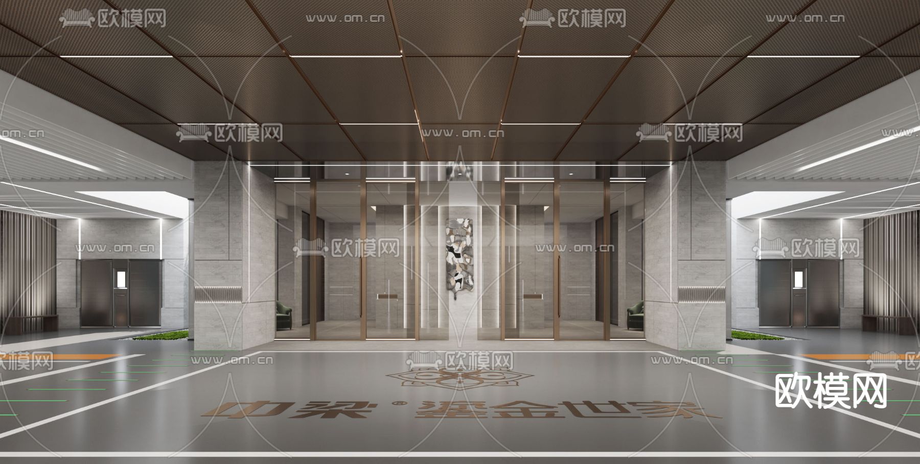现代地下停车场3d模型