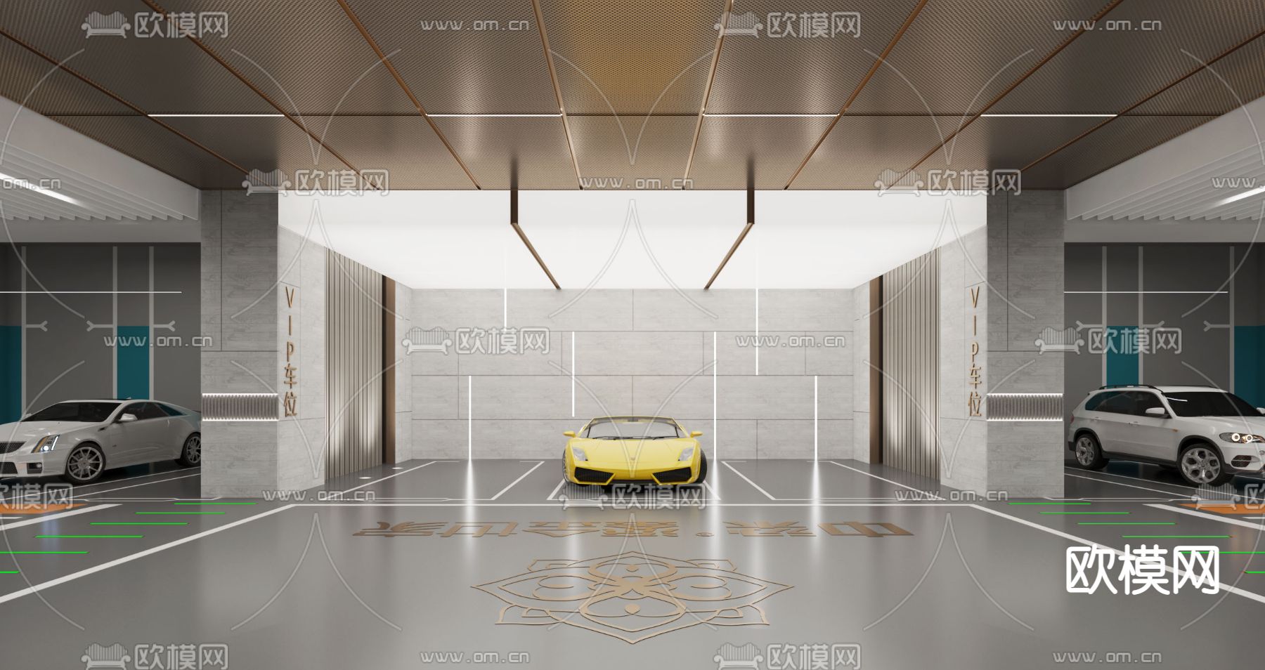 现代地下停车场3d模型