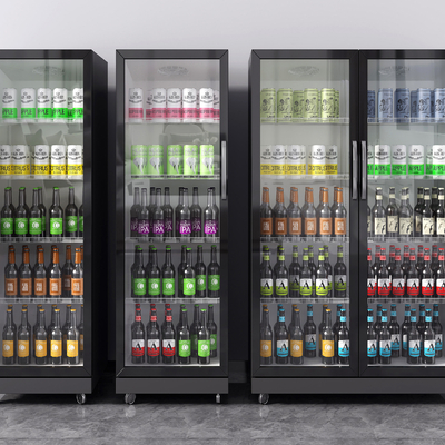  现代冰柜冷饮柜冷藏柜su模型 