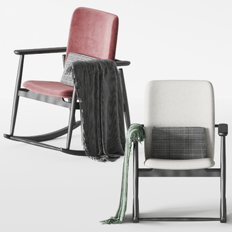 现代布艺休闲椅摇椅3d模型