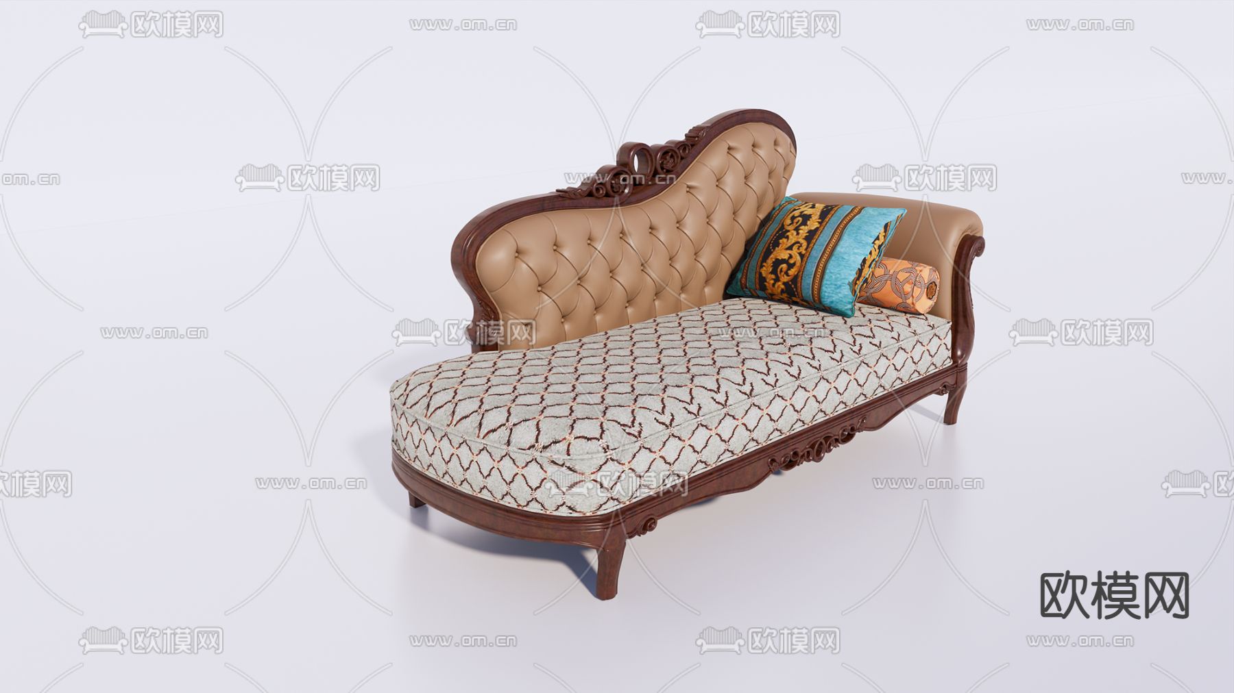 欧式贵妃椅su模型下载（渲染图1）