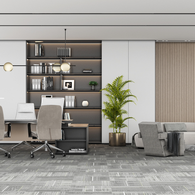  现代经理办公室su模型 