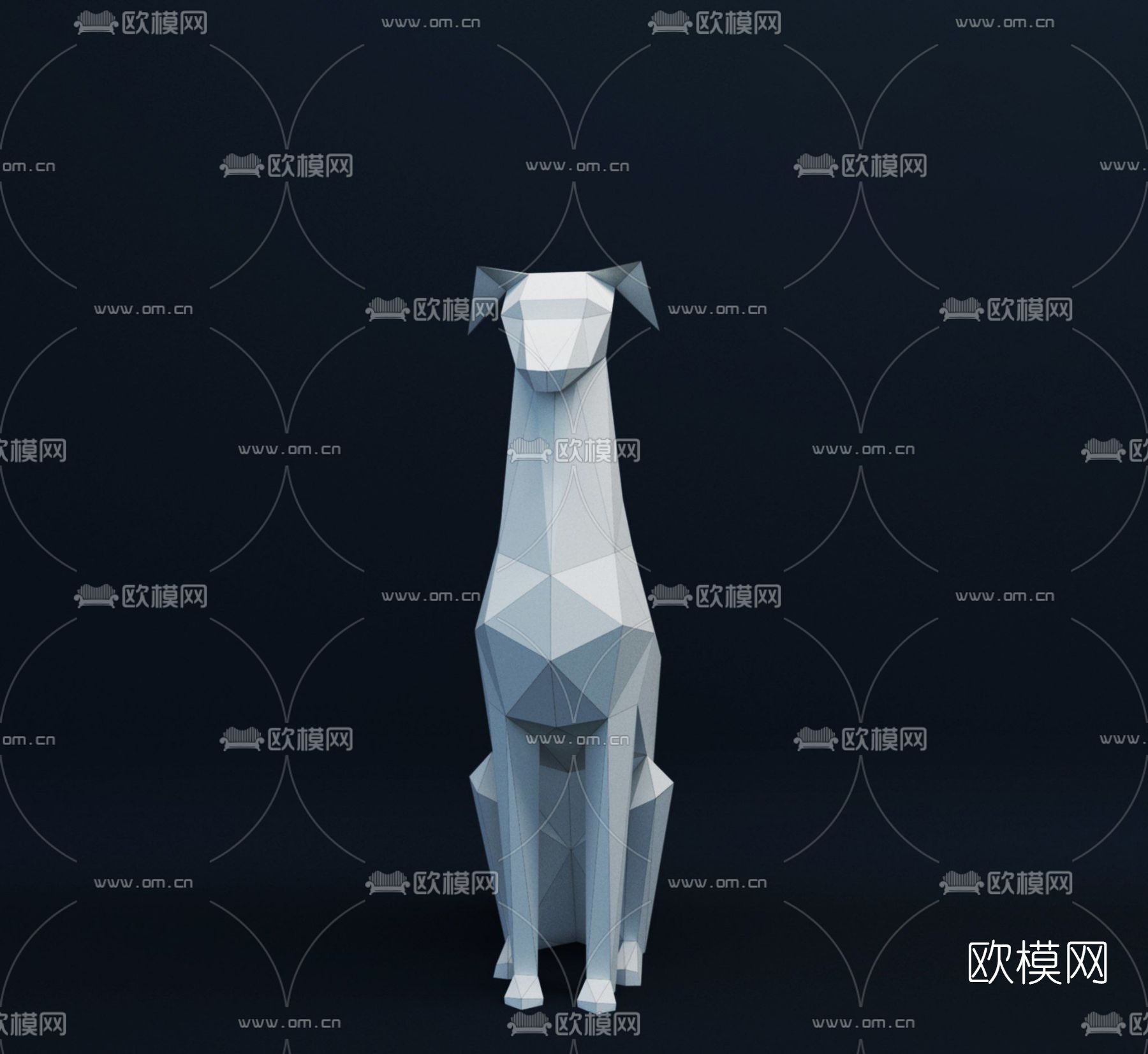 现代几何动物雕塑免费3d模型下载