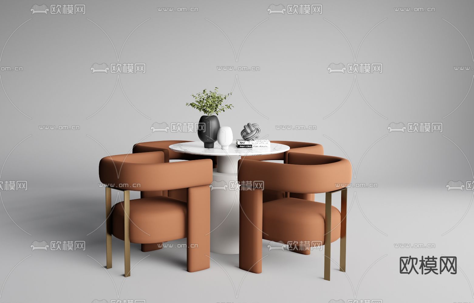 现代简约洽谈桌椅su模型下载（渲染图1）