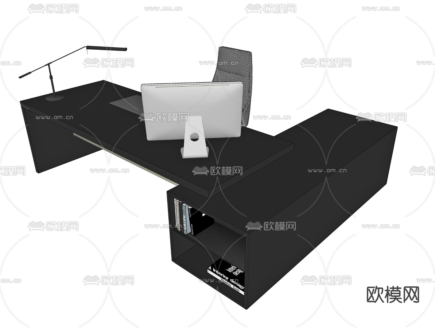现代办公桌椅su模型下载（渲染图4）