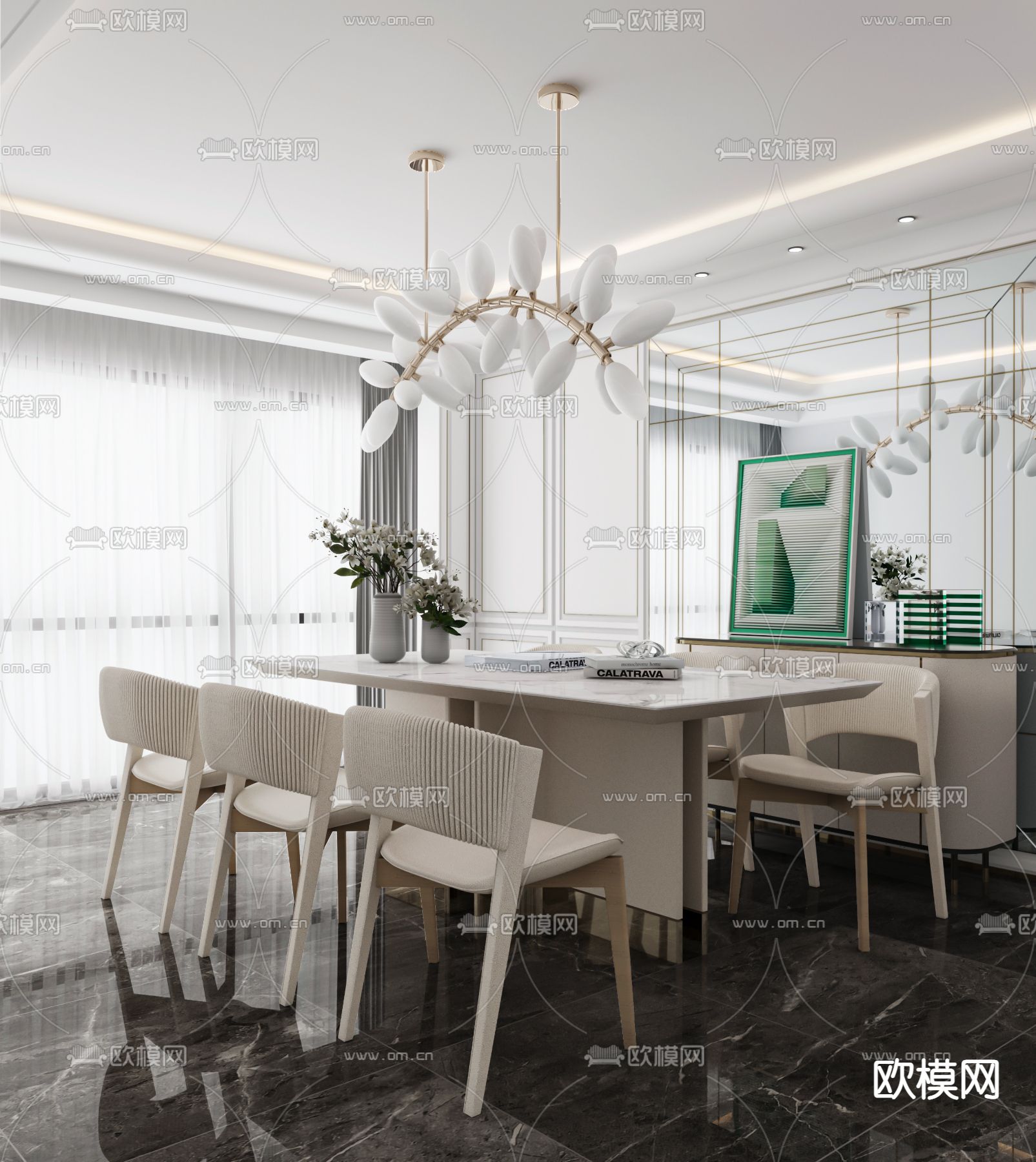 MOD穆德设计 现代餐厅3d模型