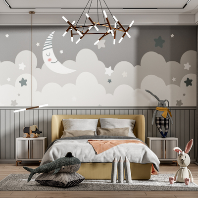 现代卧室儿童房su模型