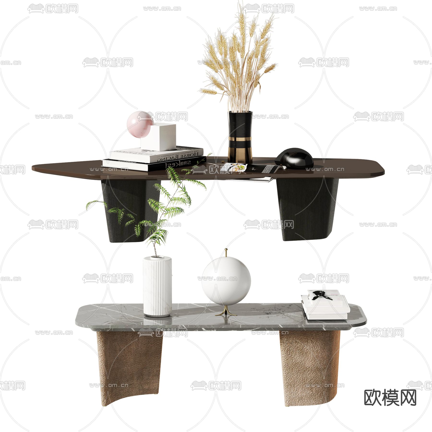 现代大理石茶几3d模型