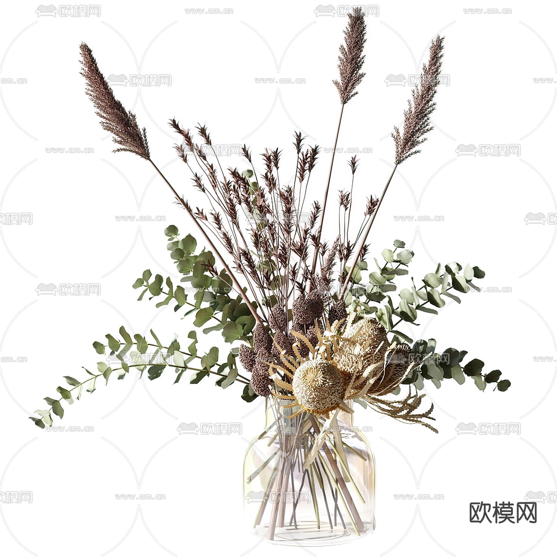 现代花瓶花艺3d模型下载