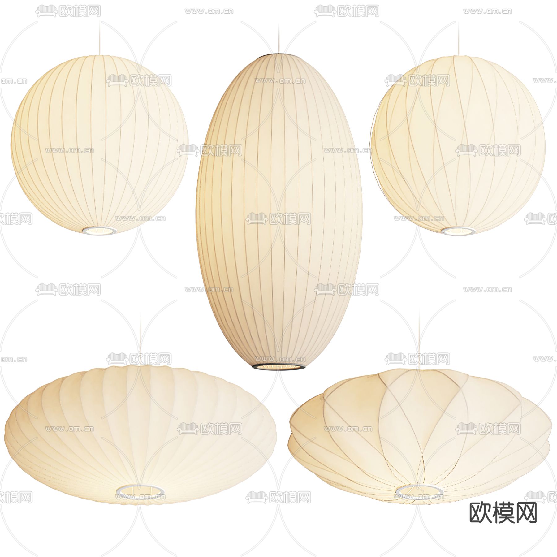 新中式灯笼吊灯3d模型