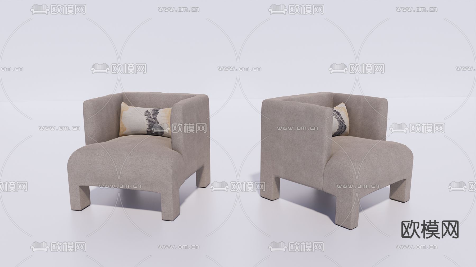 现代简约儿童沙发椅su模型下载（渲染图1）