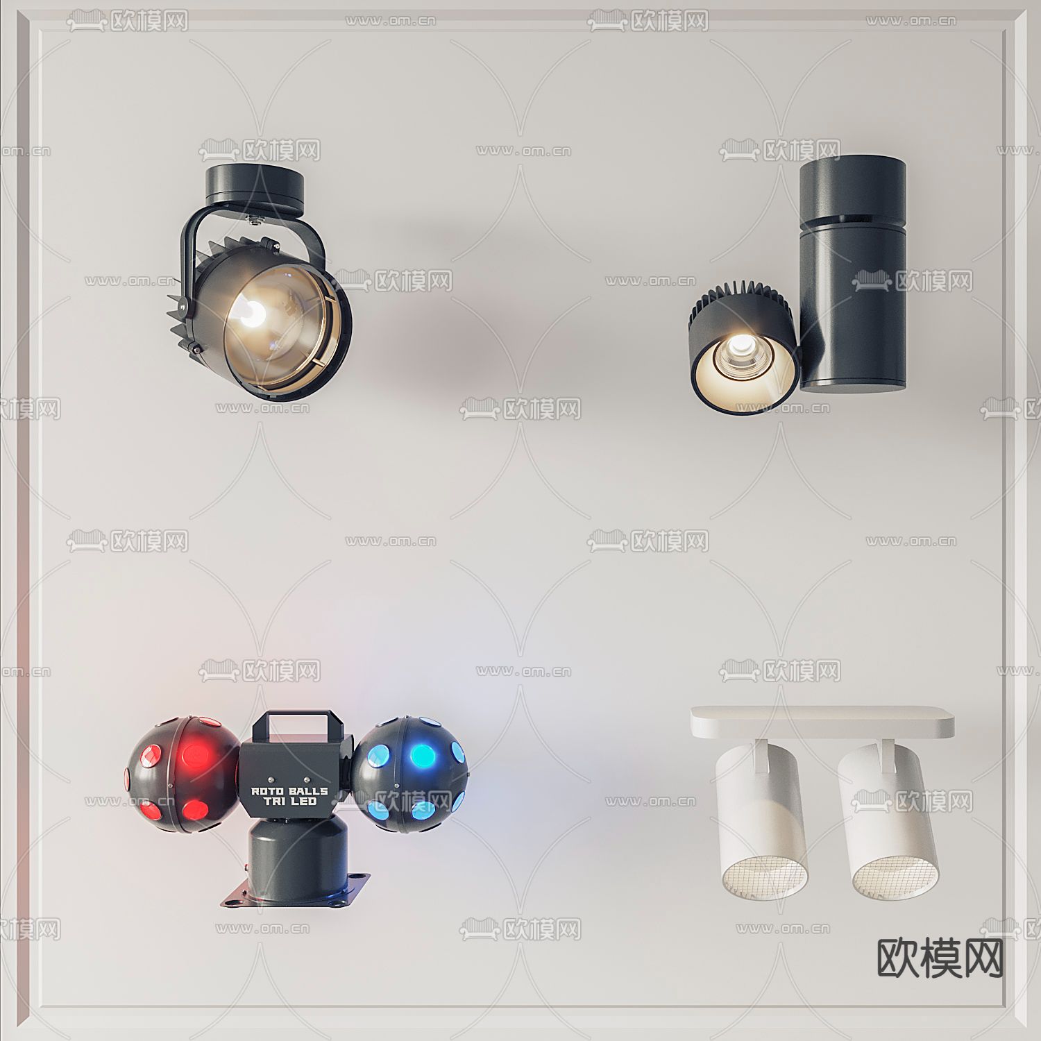 现代舞台灯射灯3d模型
