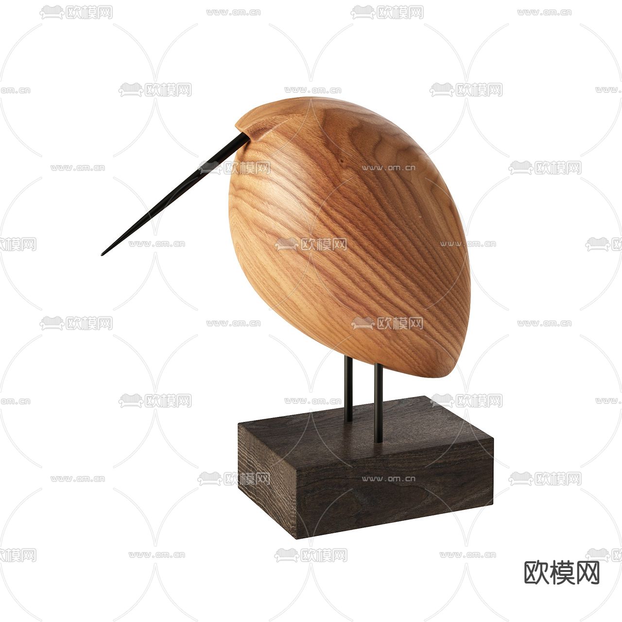 现代实木动物摆件3d模型