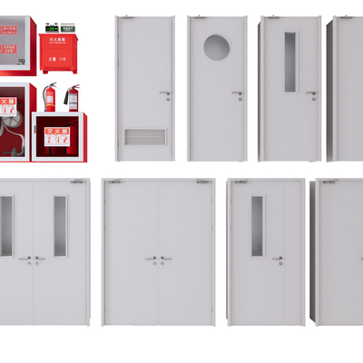  现代消防栓消防门su模型 