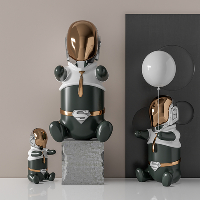 现代宇航员雕塑su模型