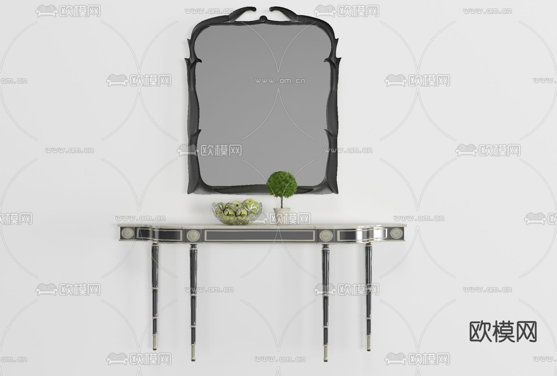 美式边柜免费3d模型下载