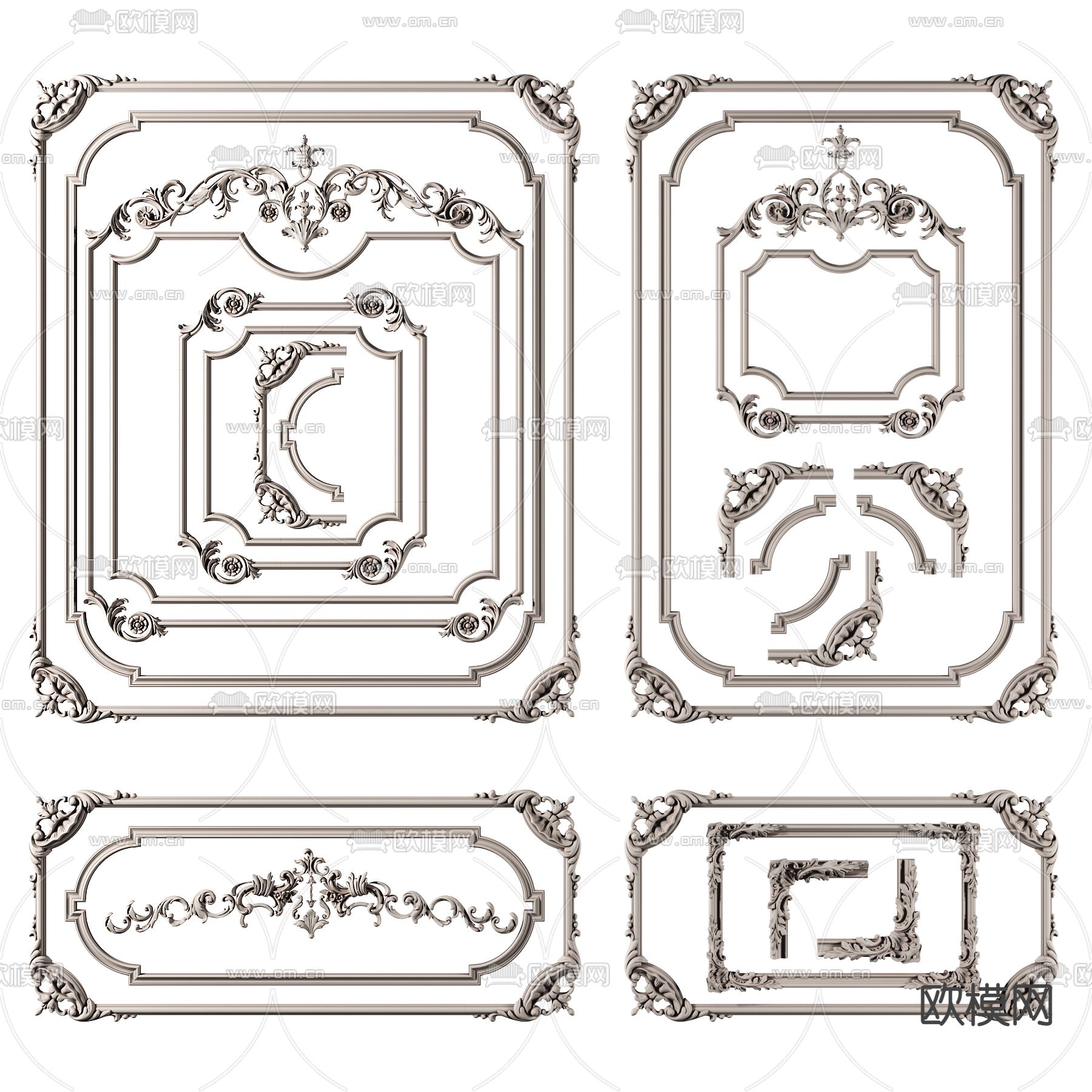 简欧石膏线条角线3d模型