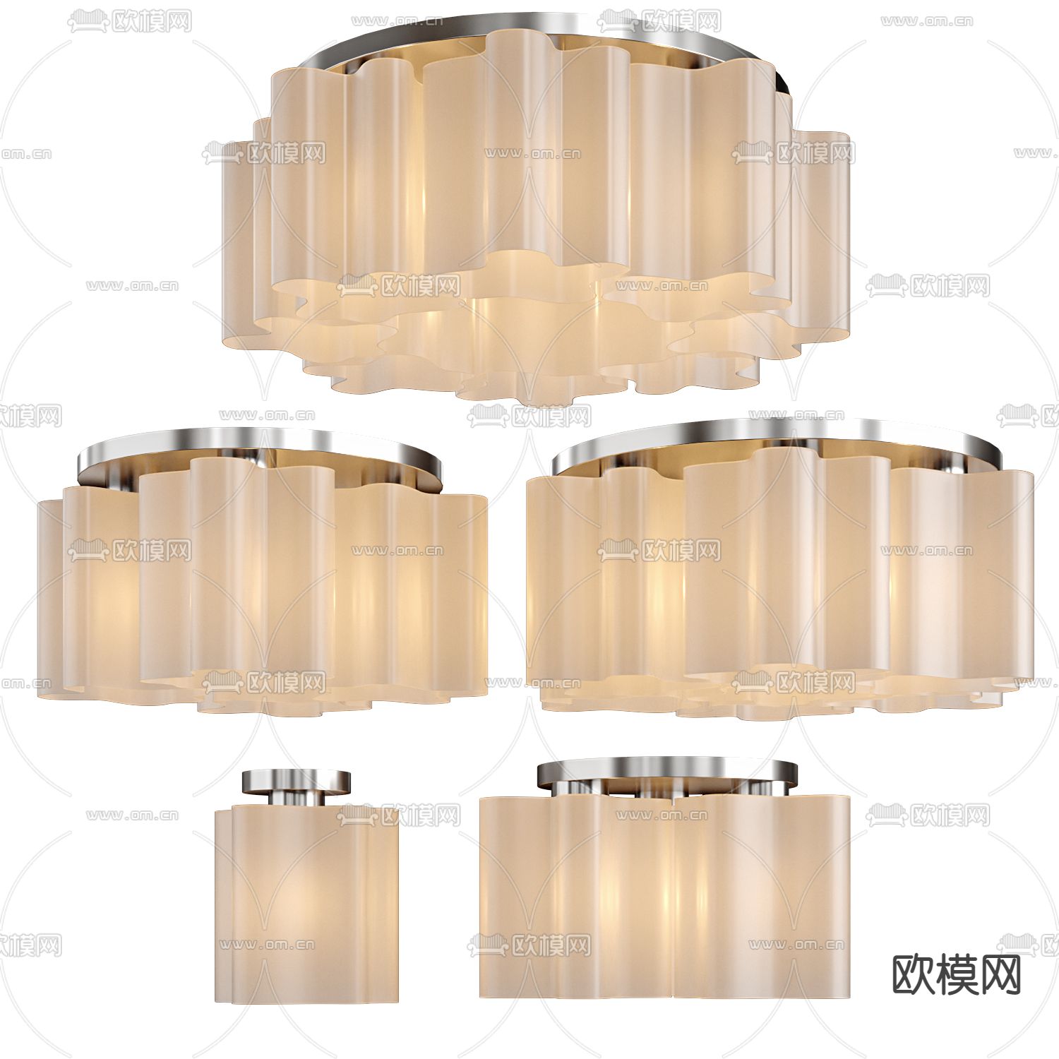 现代轻奢吸顶灯3d模型下载