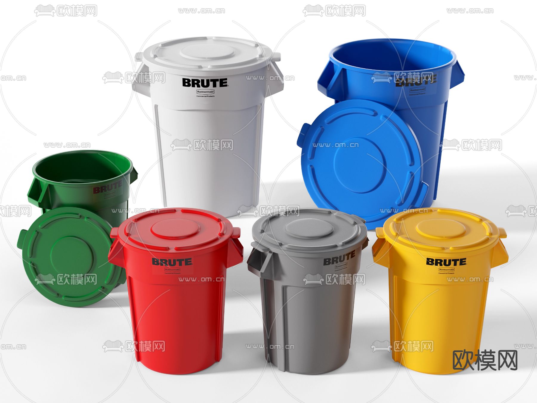 现代多用途垃圾桶3d模型下载（渲染图1）