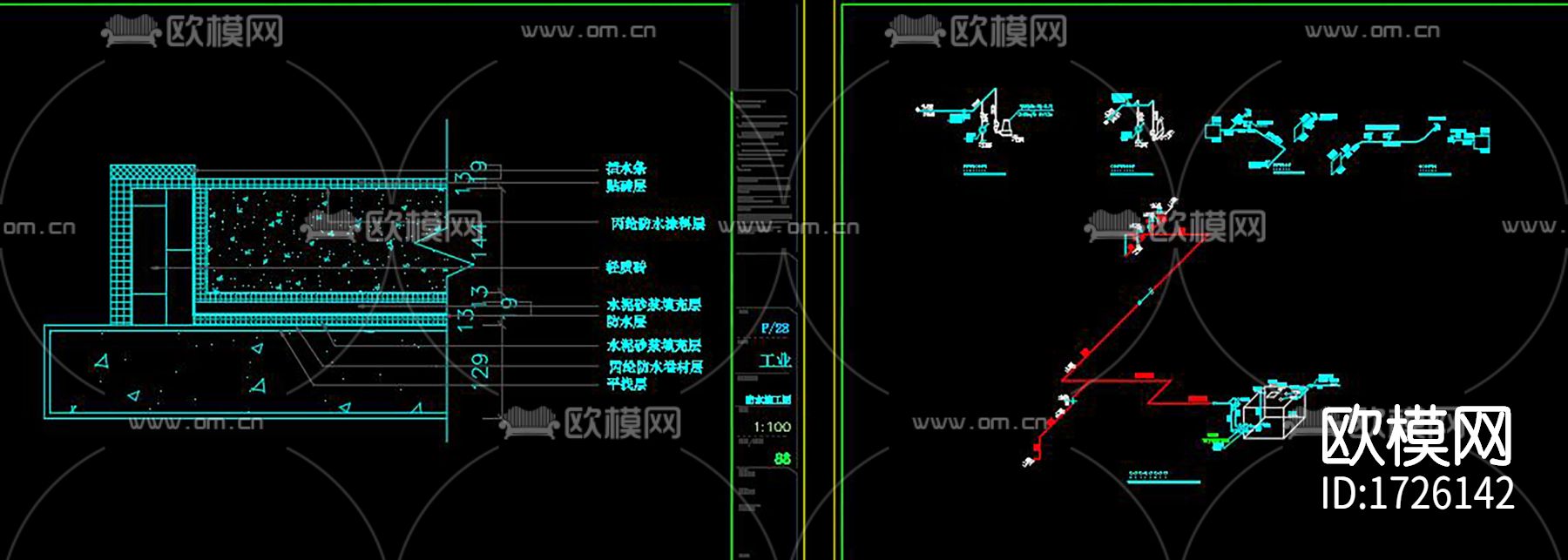 餐厅cad施工图下载（渲染图8）