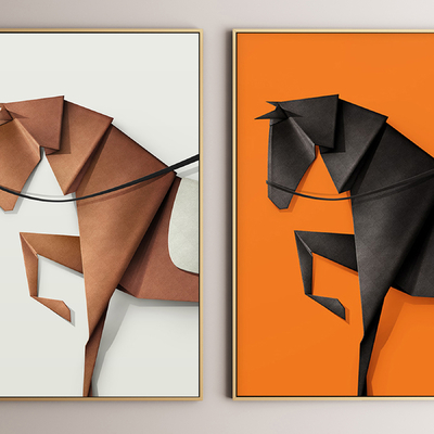 抽象马装饰画3d模型