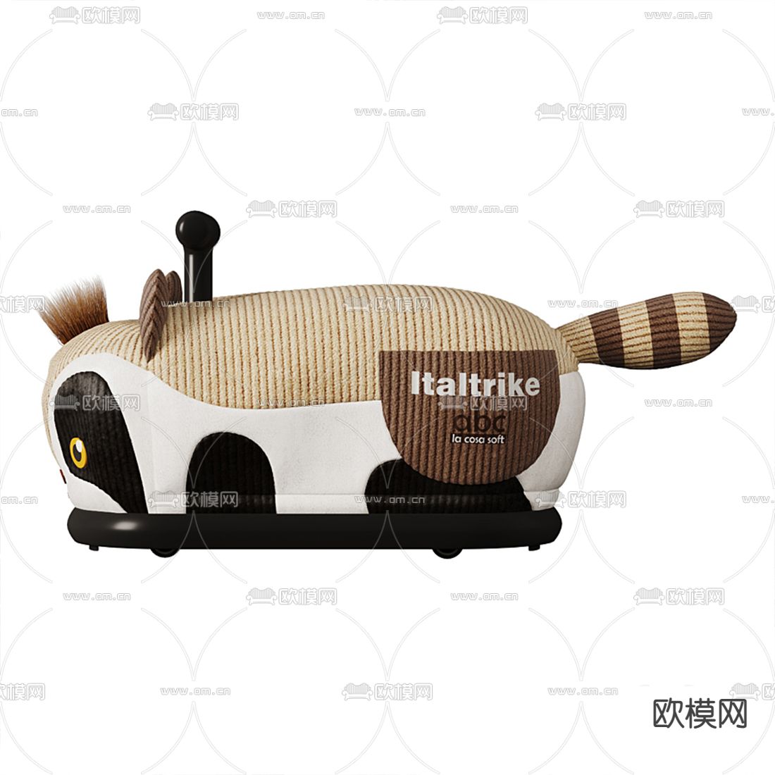 现代儿童玩具浣熊车3d模型
