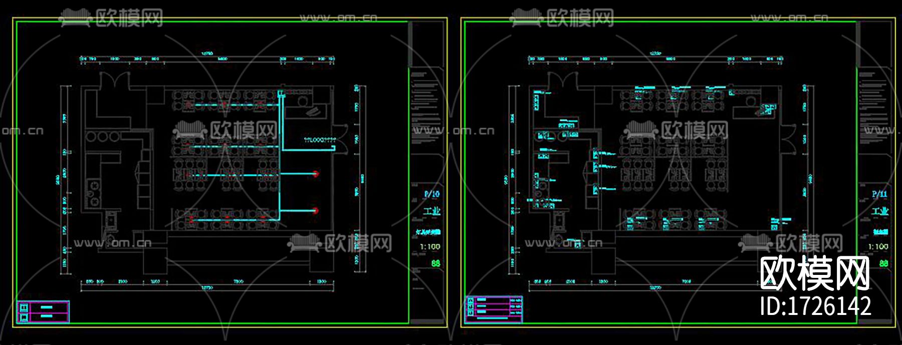 餐厅cad施工图下载（渲染图3）