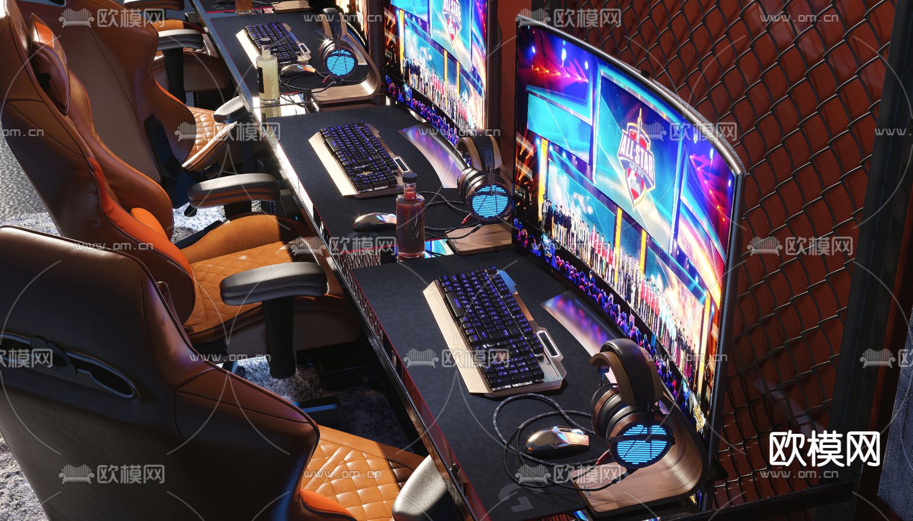 现代电子竞技网咖3d模型
