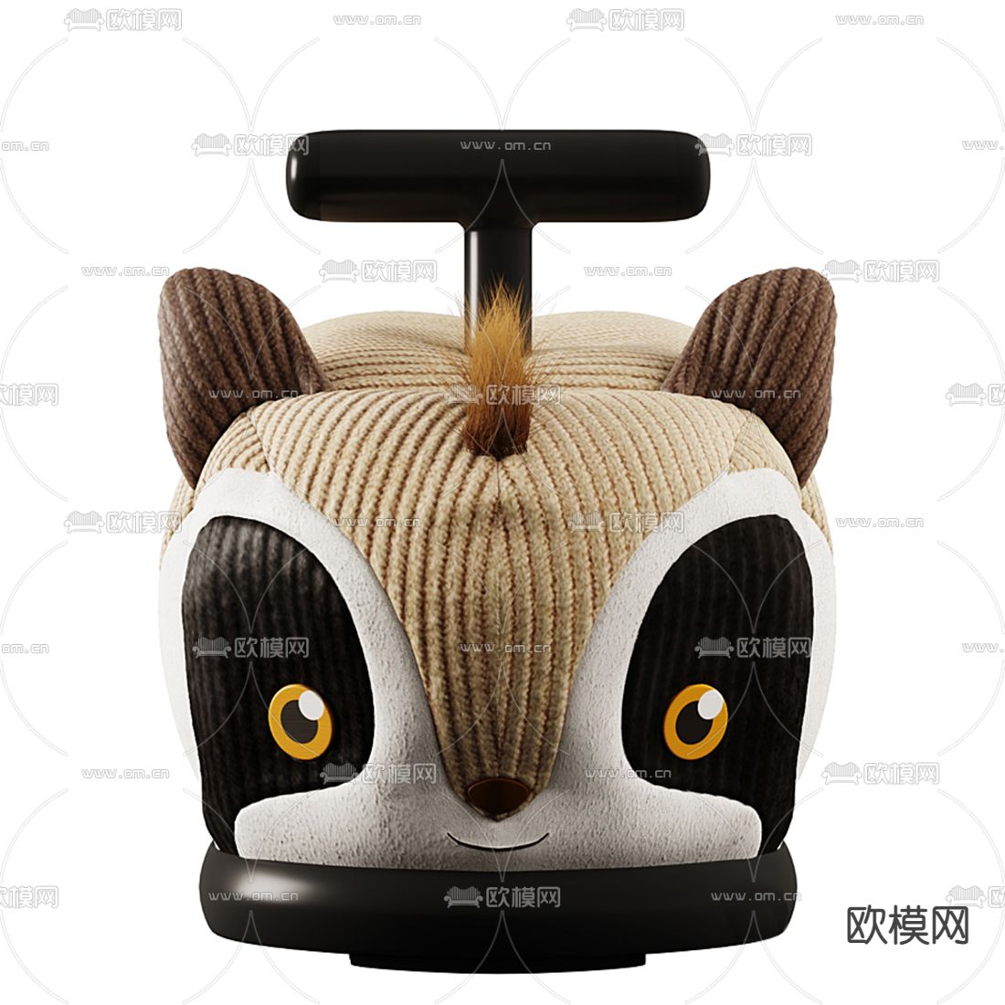 现代儿童玩具浣熊车3d模型