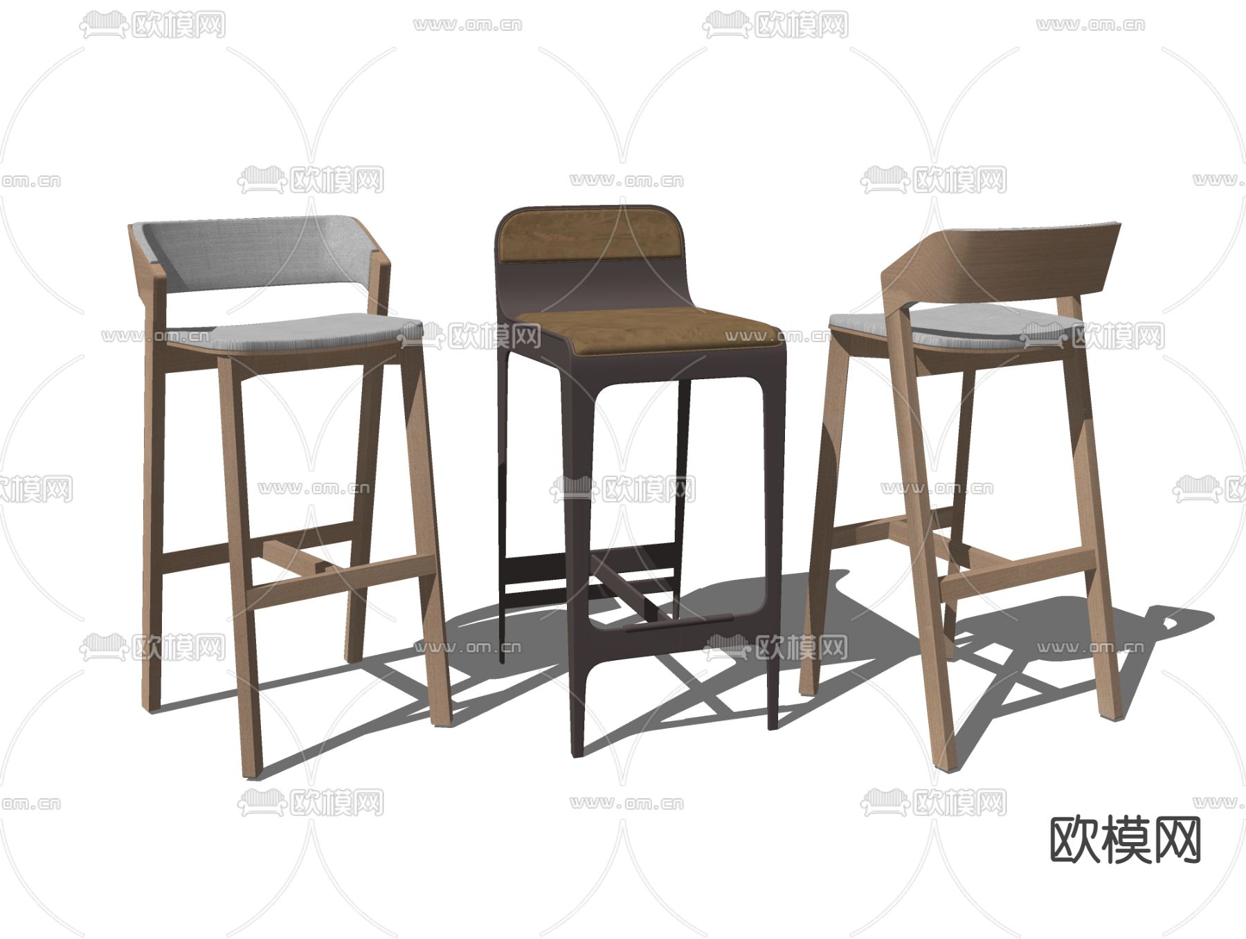 现代吧椅吧凳su模型下载（渲染图2）