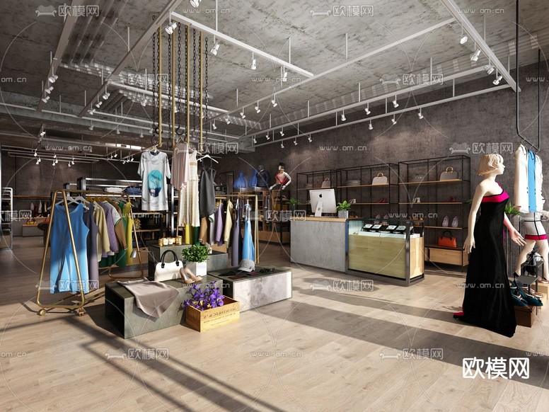 现代服装店免费3d模型下载
