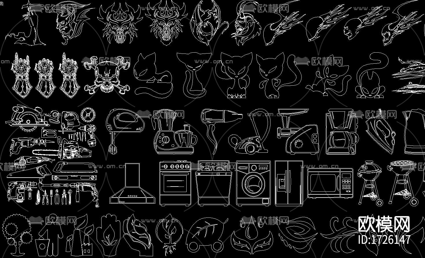 健身人物cad图库下载（渲染图4）