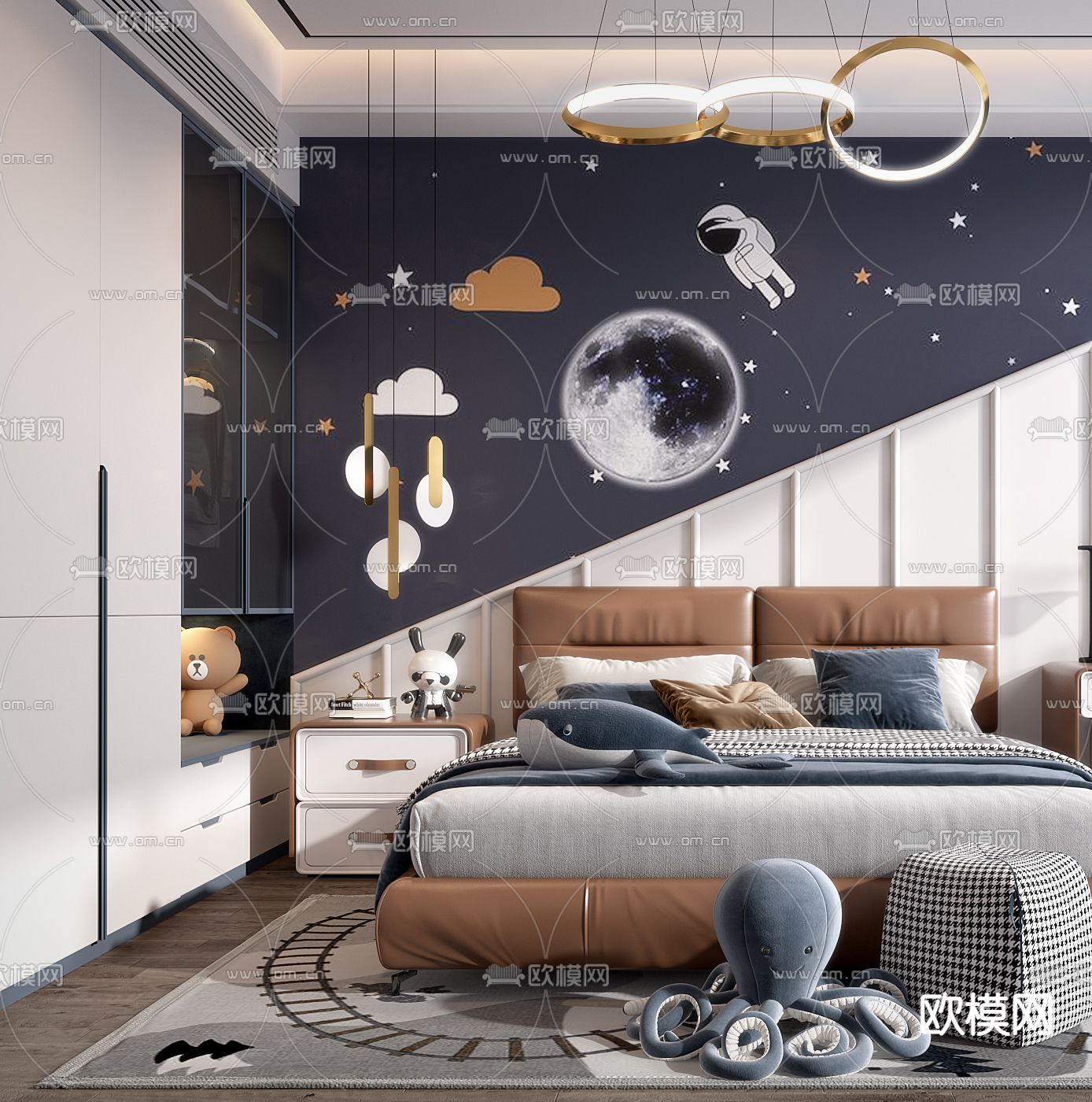 现代儿童房3d模型