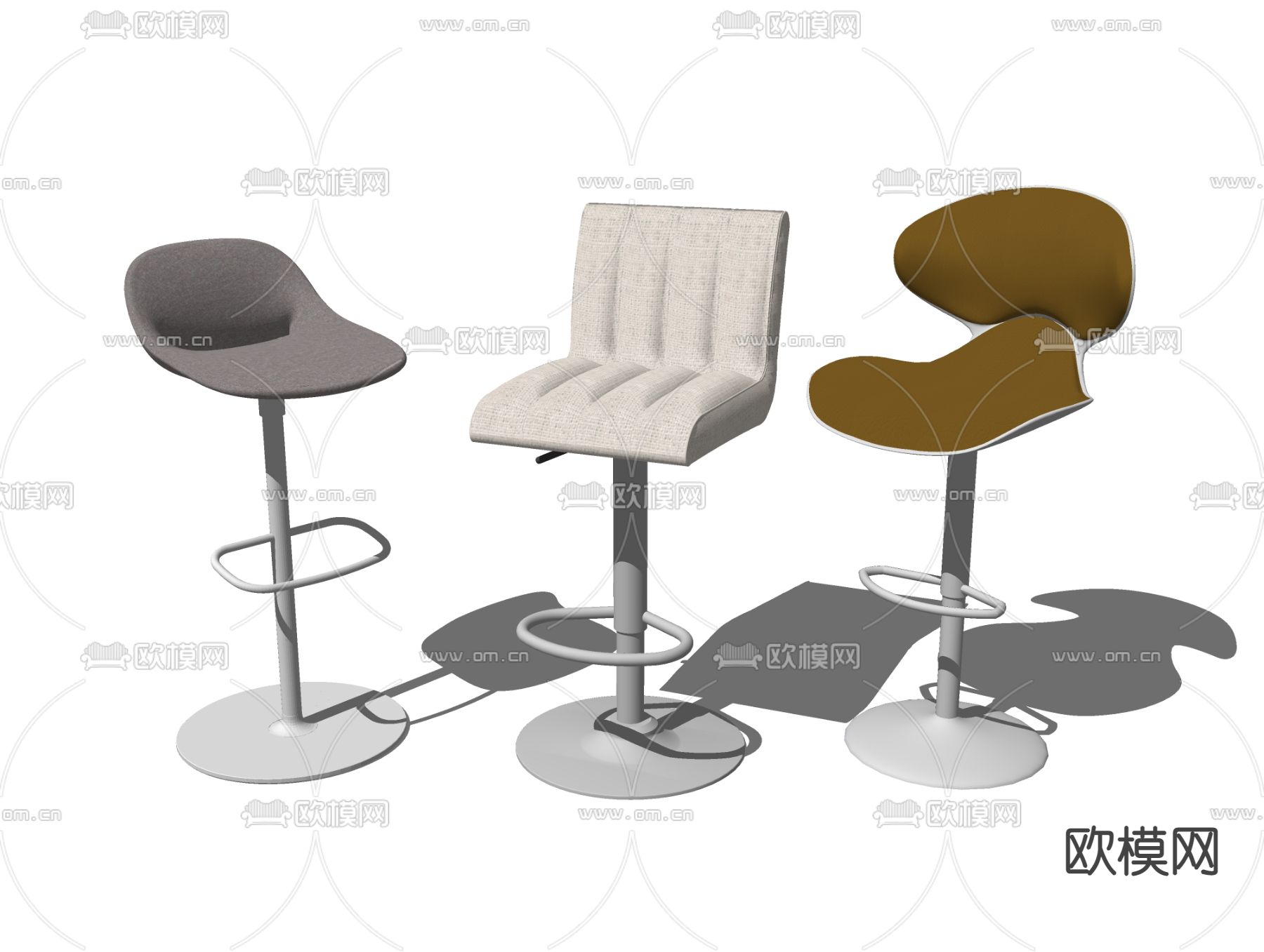 现代吧椅吧凳su模型下载（渲染图2）