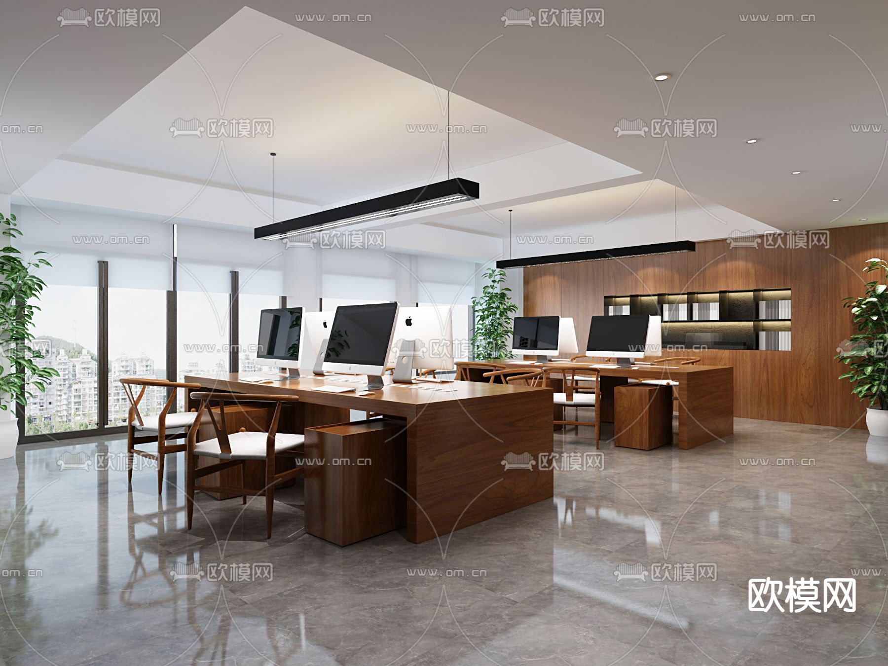 现代办公室免费3d模型下载